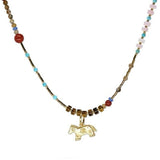 Pony Pendant Natural Stone Necklace gembea jewelry