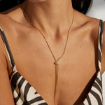 Pull Adjustable Long Chain Zircon Necklace - Gembea Jewelry