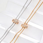 Pull Adjustable Long Chain Zircon Necklace - Gembea Jewelry