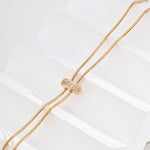 Pull Adjustable Long Chain Zircon Necklace - Gembea Jewelry