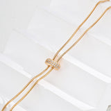 Pull Adjustable Long Chain Zircon Necklace - Gembea Jewelry