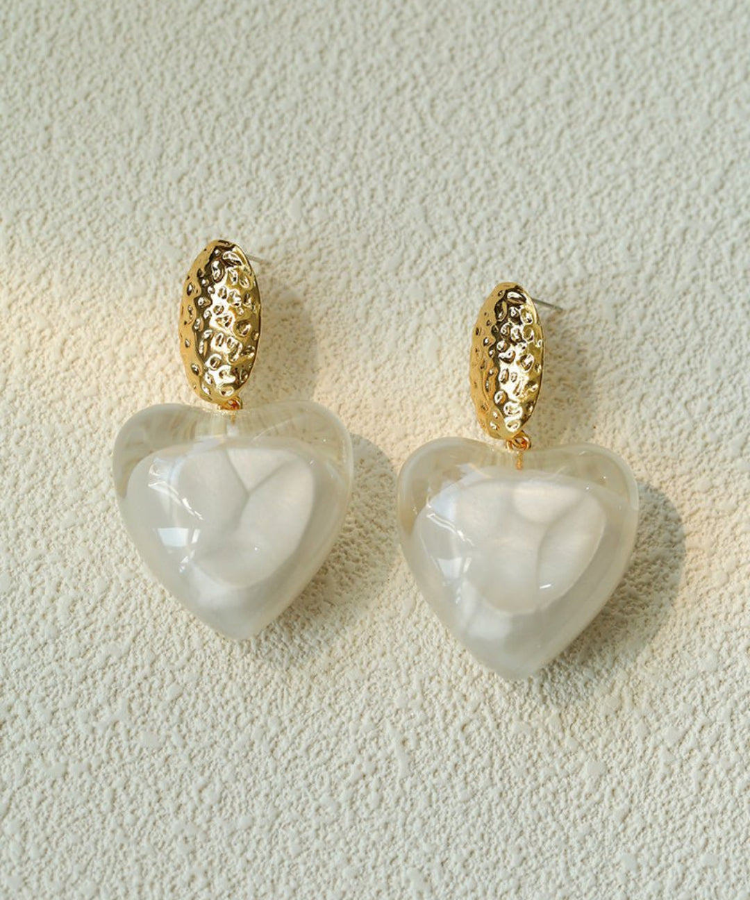 Pure Heart Statement Resin Drop Earrings gembea jewelry