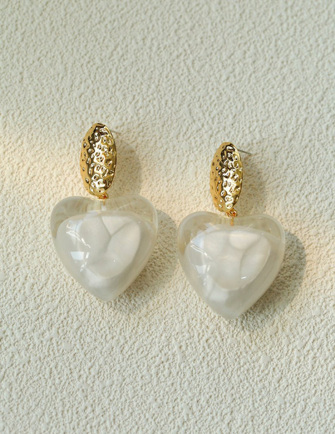 Pure Heart Statement Resin Drop Earrings gembea jewelry
