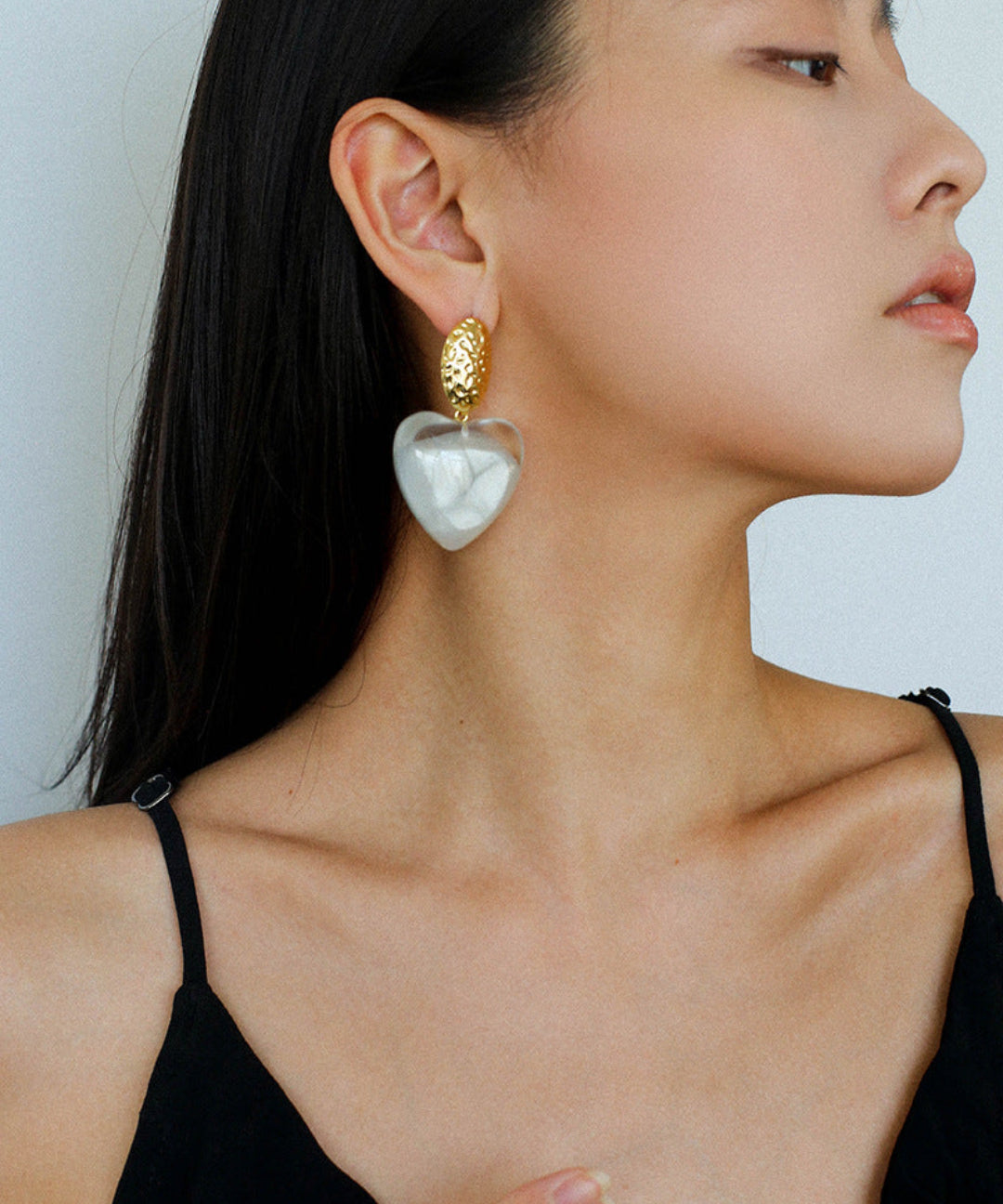 Pure Heart Statement Resin Drop Earrings gembea jewelry
