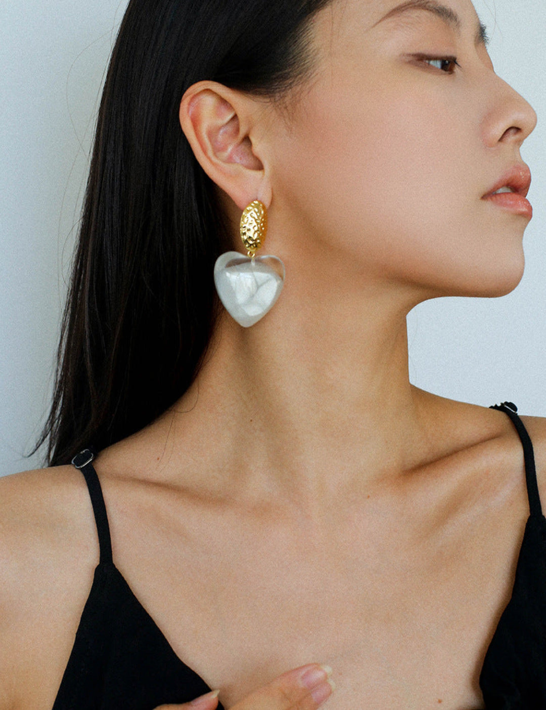 Pure Heart Statement Resin Drop Earrings gembea jewelry