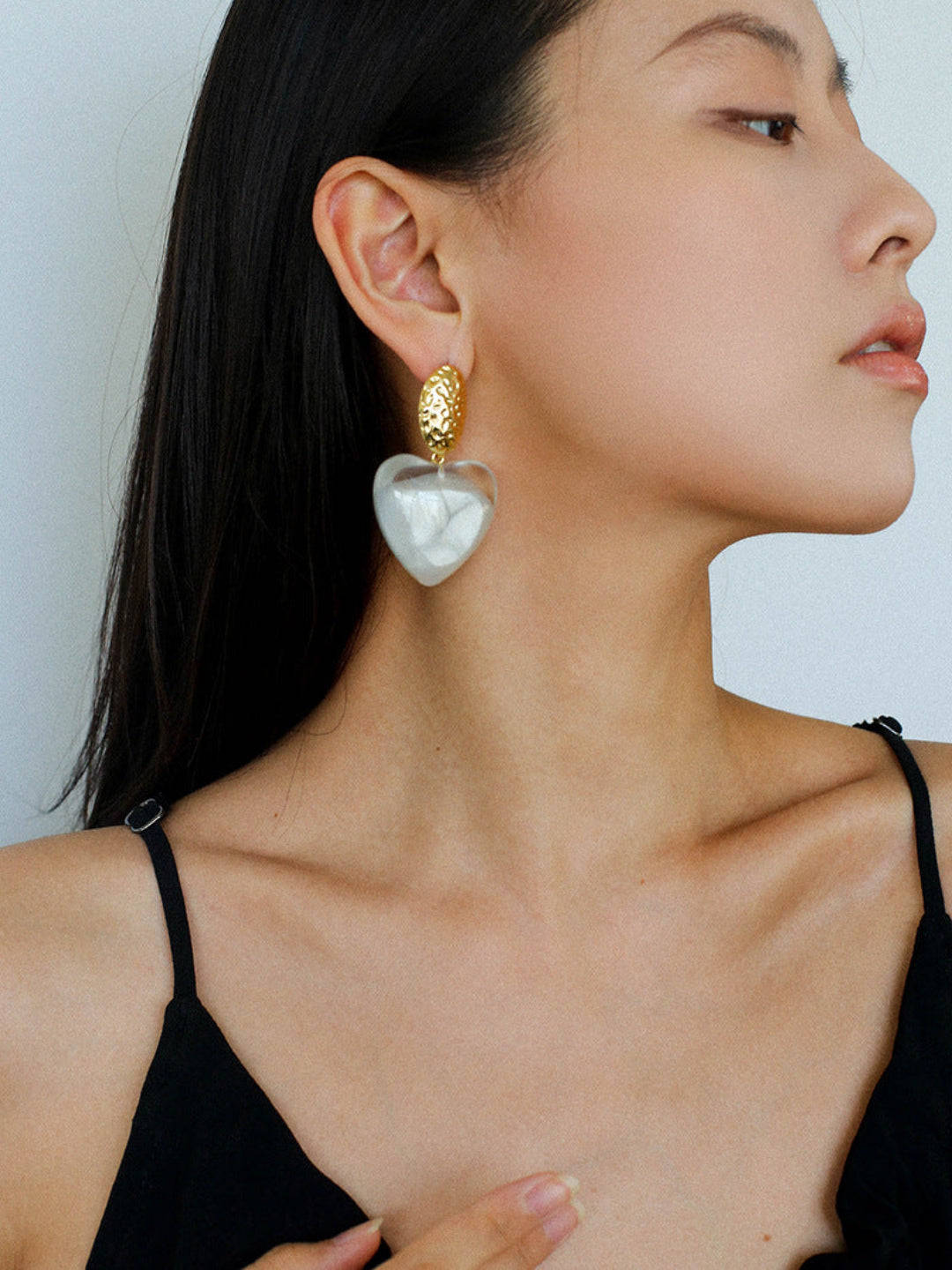 Pure Heart Statement Resin Drop Earrings gembea jewelry