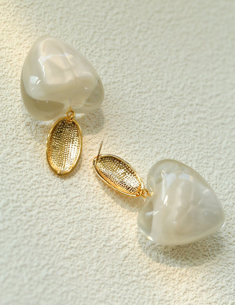 Pure Heart Statement Resin Drop Earrings gembea jewelry