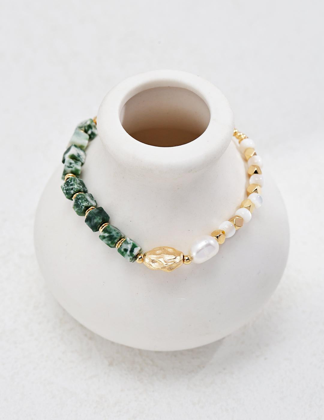 Qinghai Jade Gemstone and Pearl Bracelets - Gembea Jewelry