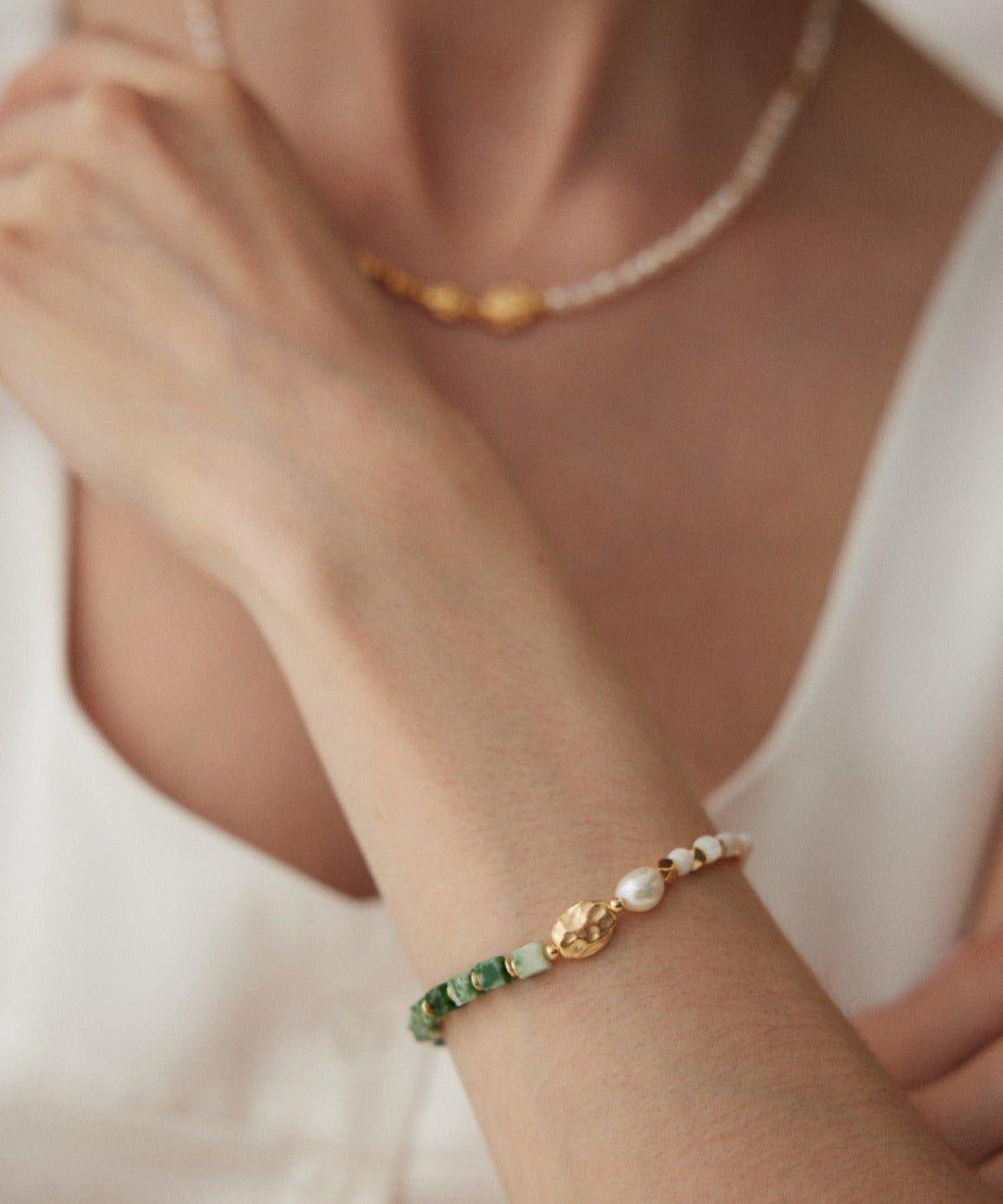 Qinghai Jade Gemstone and Pearl Bracelets - Gembea Jewelry