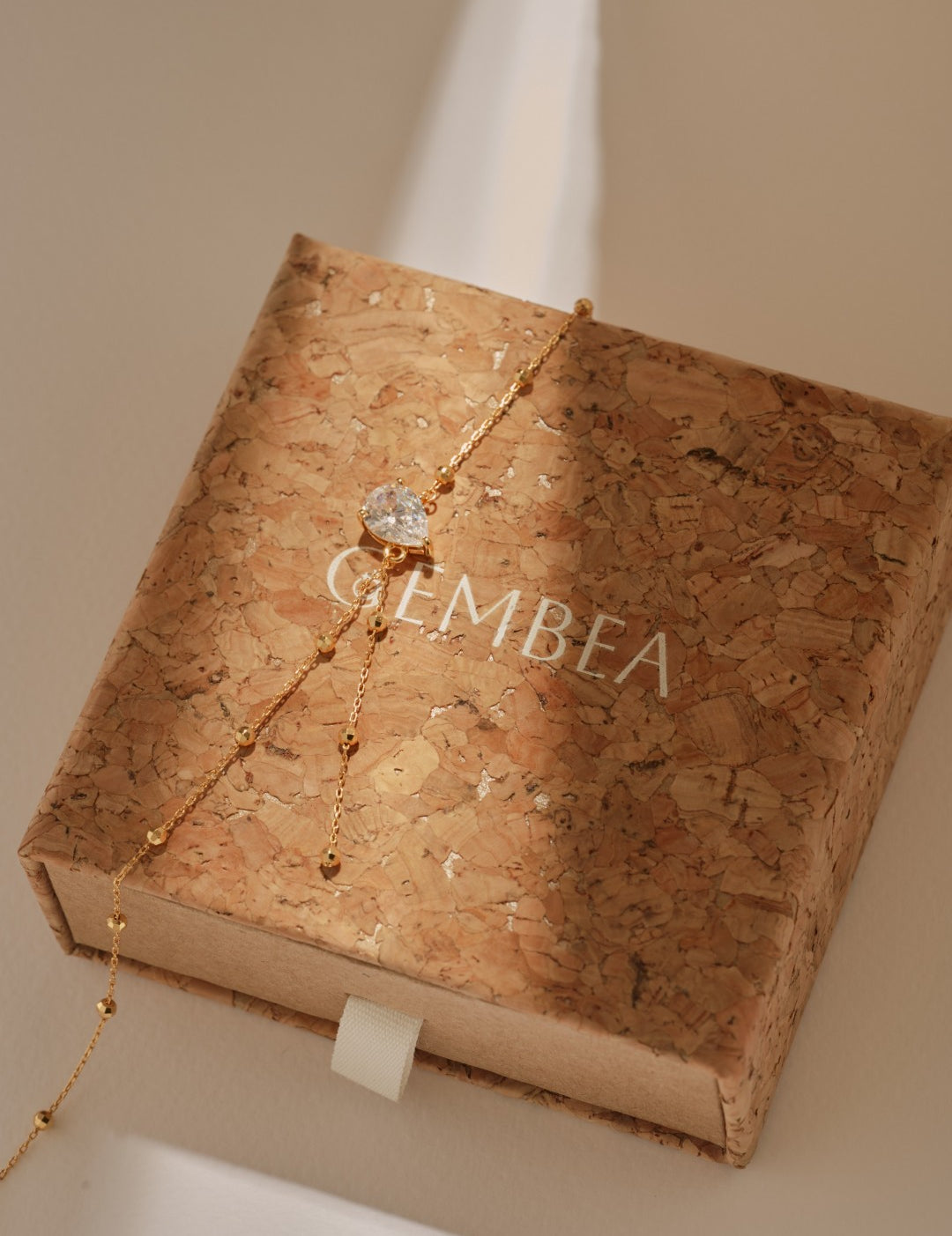 Rain Drop Lab-grown Diamond Gold Chain Necklace gembea jewelry
