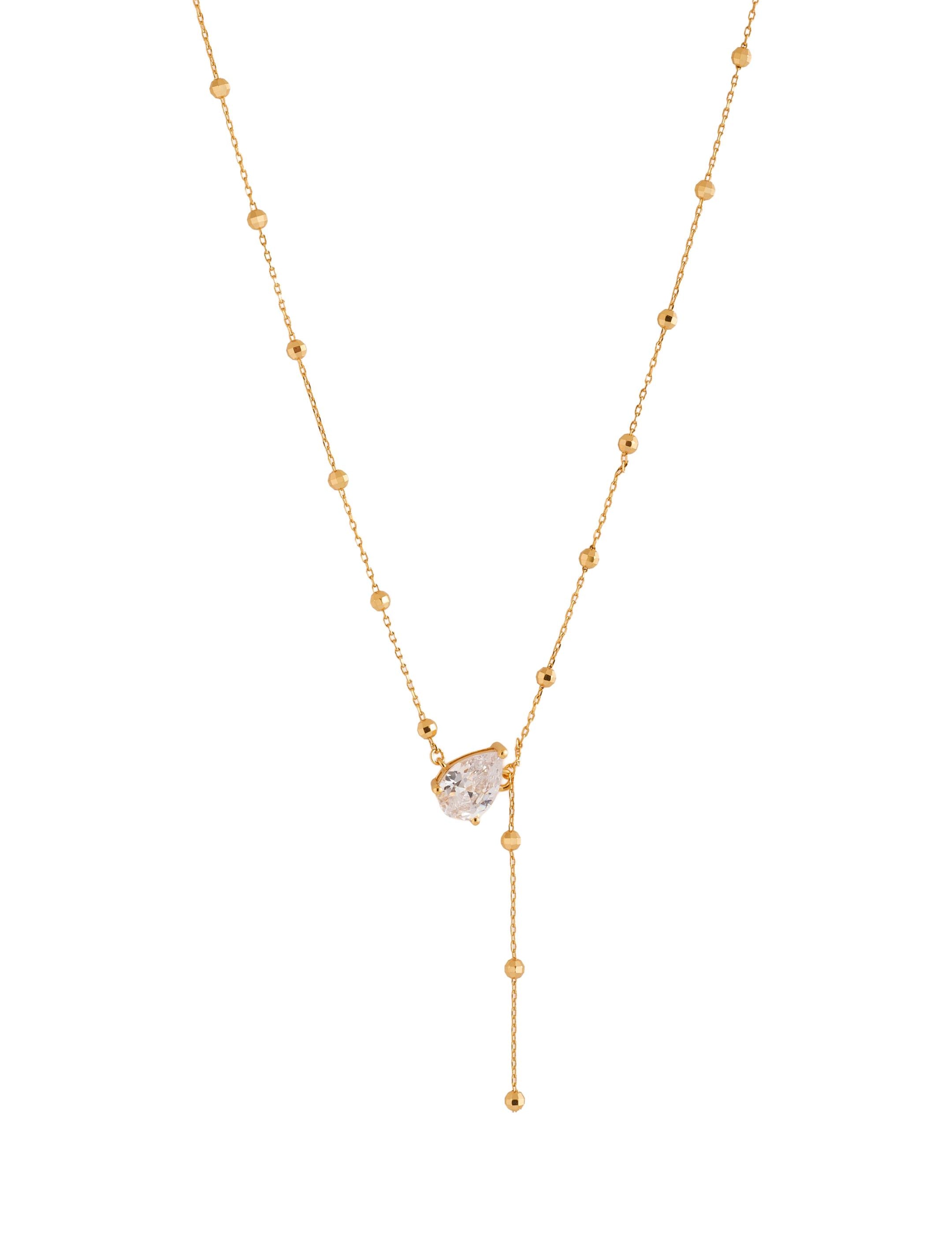 Rain Drop Lab-grown Diamond Gold Chain Necklace gembea jewelry
