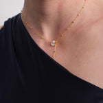 Rain Drop Lab-grown Diamond Gold Chain Necklace gembea jewelry