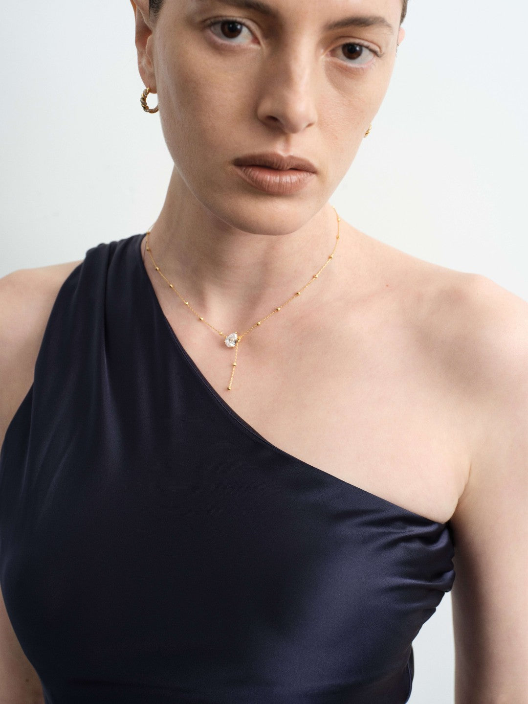 Rain Drop Lab-grown Diamond Gold Chain Necklace gembea jewelry