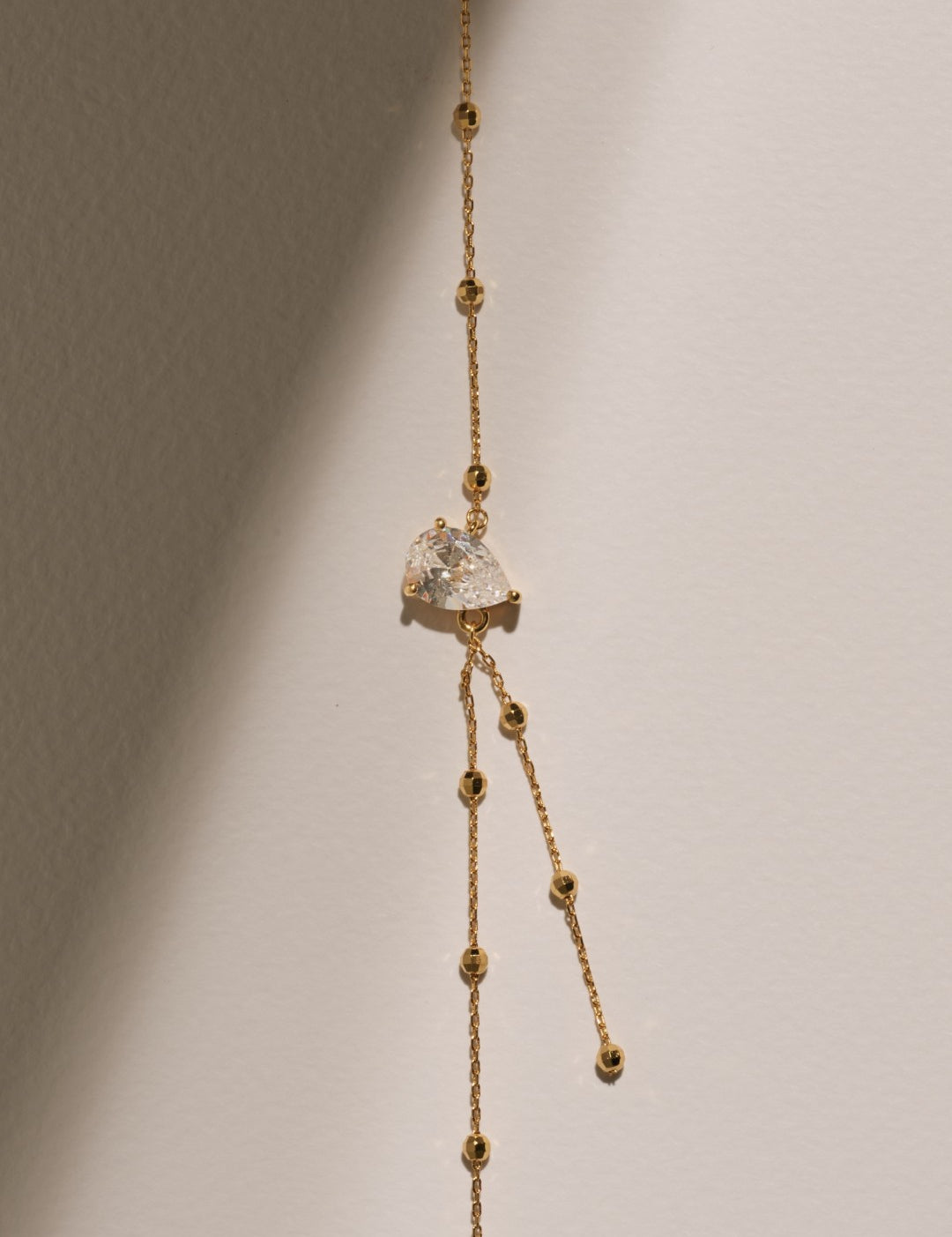 Rain Drop Lab-grown Diamond Gold Chain Necklace gembea jewelry