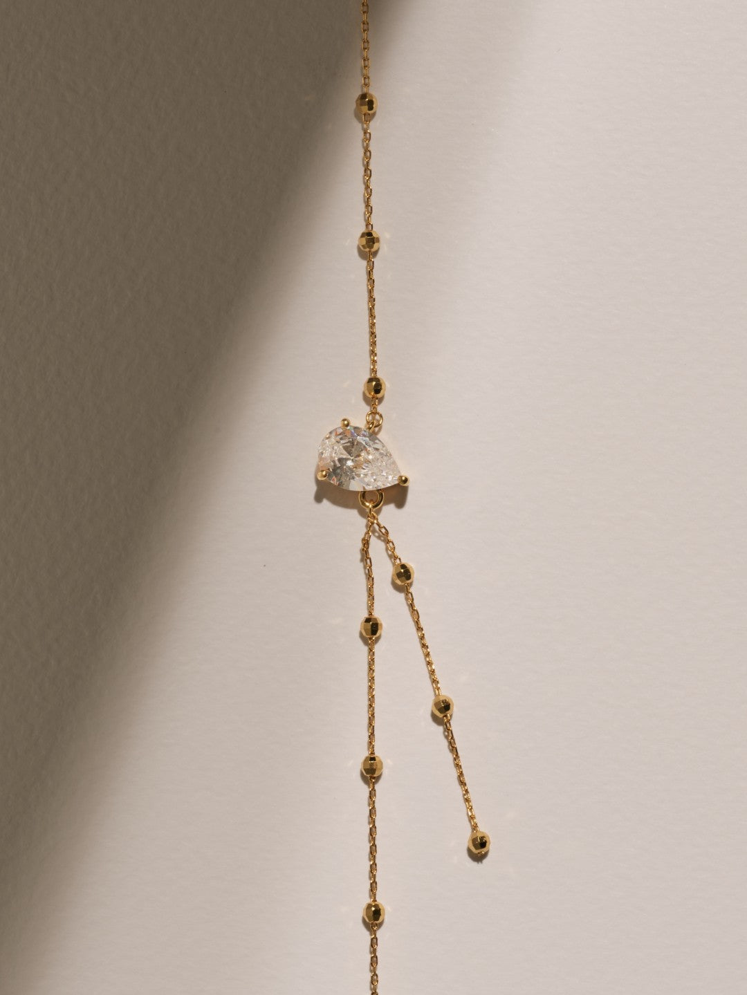 Rain Drop Lab-grown Diamond Gold Chain Necklace gembea jewelry