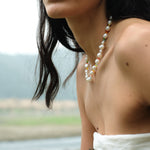 Rainbow Petal Colorful Beads Baroque Pearl Necklace gembea jewelry