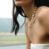 Rainbow Petal Colorful Beads Baroque Pearl Necklace gembea jewelry