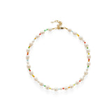 Rainbow Petal Colorful Beads Baroque Pearl Necklace gembea jewelry