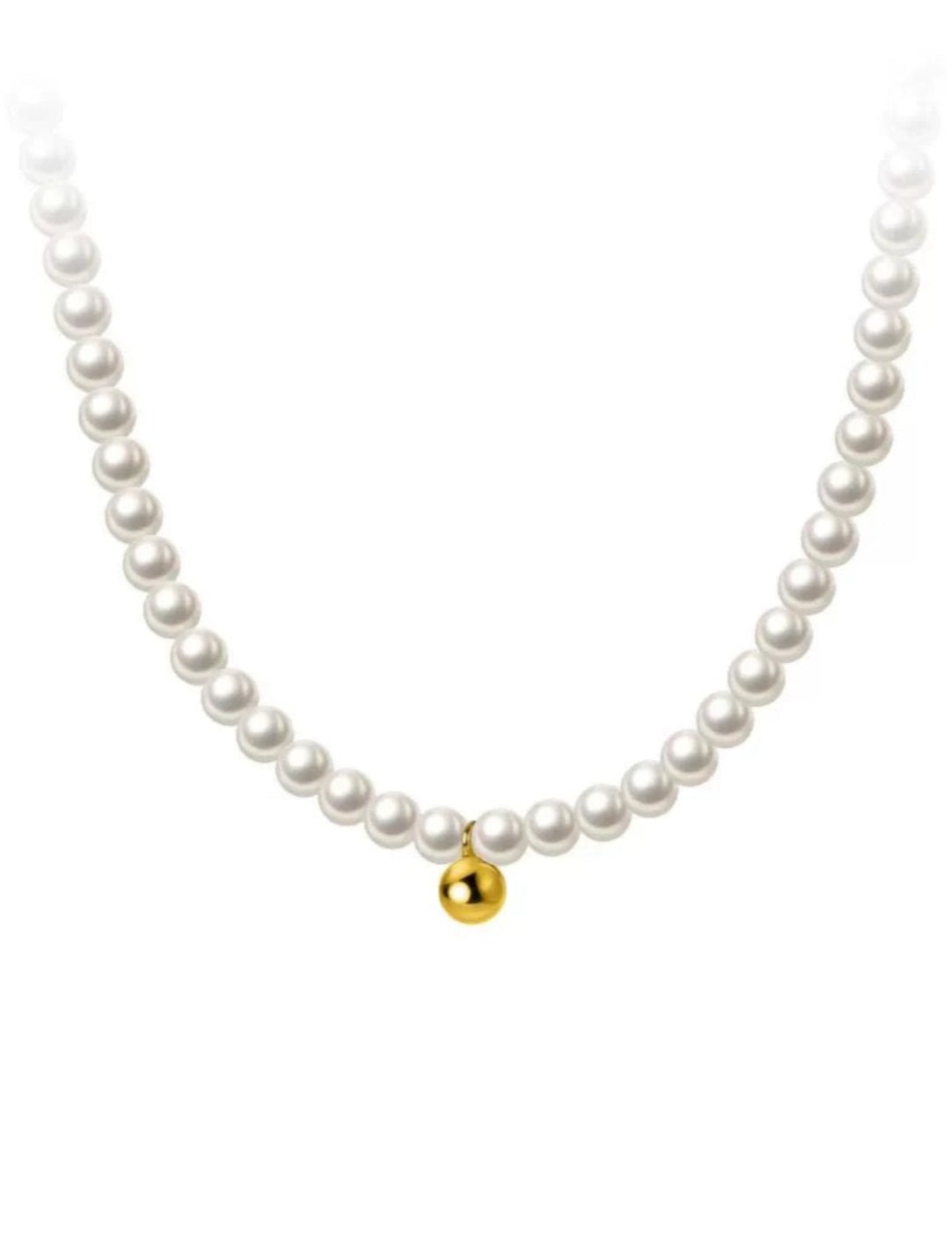 Real Pearl Beaded Choker Necklace with Golden Beans gembea jewelry