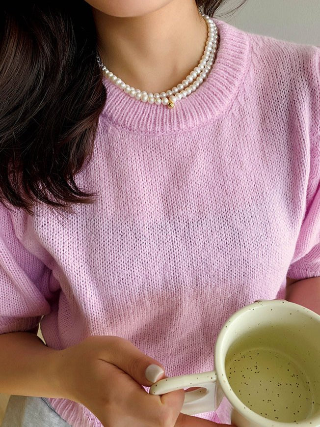 Real Pearl Beaded Choker Necklace with Golden Beans gembea jewelry