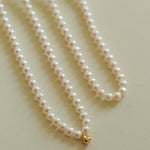 Real Pearl Beaded Choker Necklace with Golden Beans gembea jewelry
