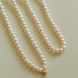 Real Pearl Beaded Choker Necklace with Golden Beans gembea jewelry