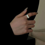 Rectangular Baroque Pearl Open Ring-Gembea Jewelry