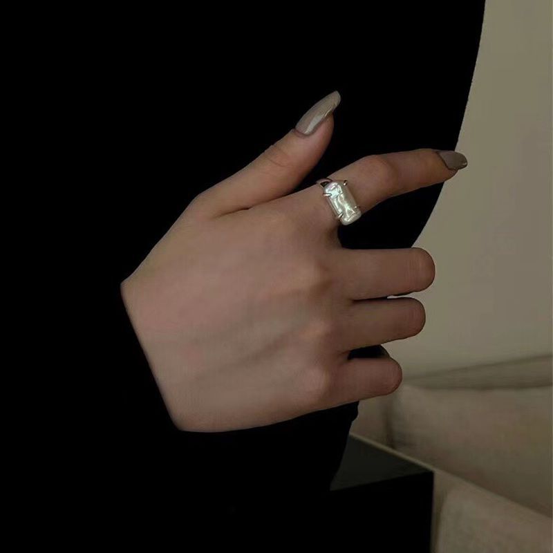 Rectangular Baroque Pearl Open Ring-Gembea Jewelry