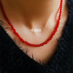 Red Agate Beaded Necklaces 4mm/6mm/8mm/10mm/12mm-Gembea Jewelry