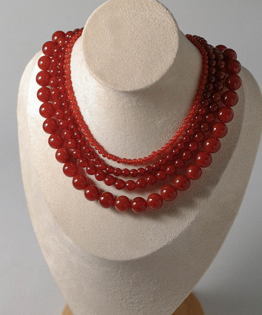Red Agate Beaded Necklaces 4mm/6mm/8mm/10mm/12mm-Gembea Jewelry