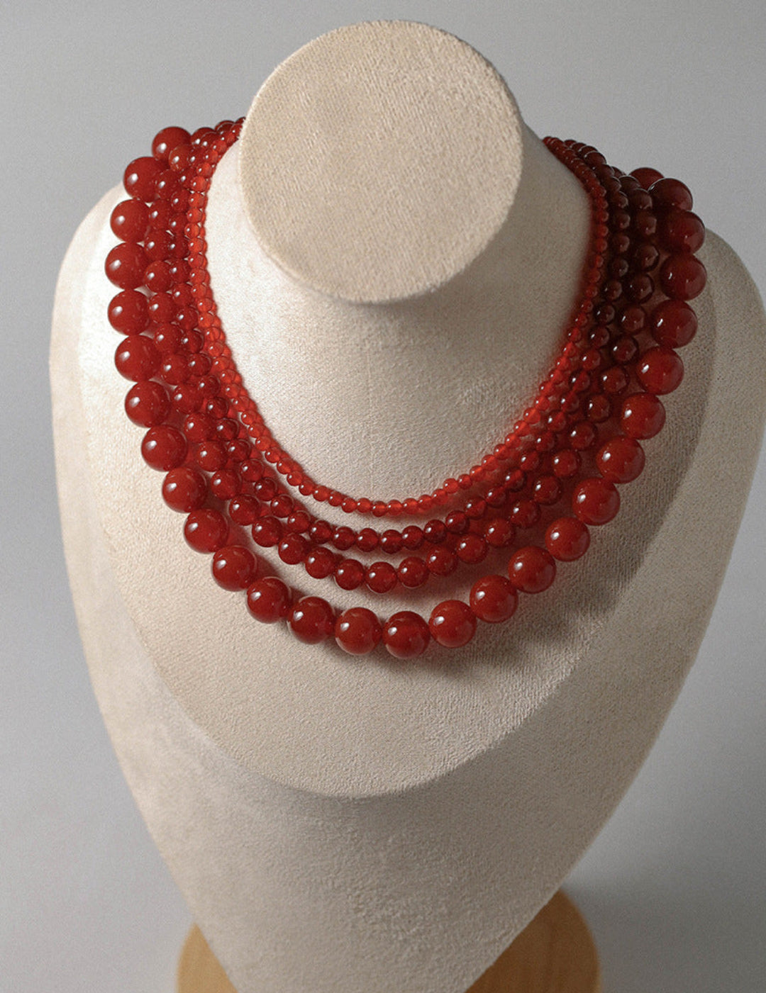 Red Agate Beaded Necklaces 4mm/6mm/8mm/10mm/12mm-Gembea Jewelry