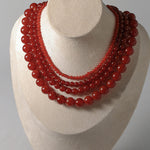 Red Agate Beaded Necklaces 4mm/6mm/8mm/10mm/12mm-Gembea Jewelry
