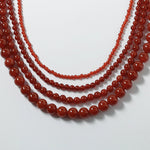 Red Agate Beaded Necklaces 4mm/6mm/8mm/10mm/12mm-Gembea Jewelry