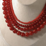 Red Agate Beaded Necklaces 4mm/6mm/8mm/10mm/12mm-Gembea Jewelry