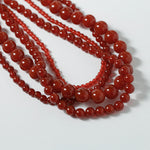 Red Agate Beaded Necklaces 4mm/6mm/8mm/10mm/12mm-Gembea Jewelry