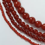 Red Agate Beaded Necklaces 4mm/6mm/8mm/10mm/12mm-Gembea Jewelry