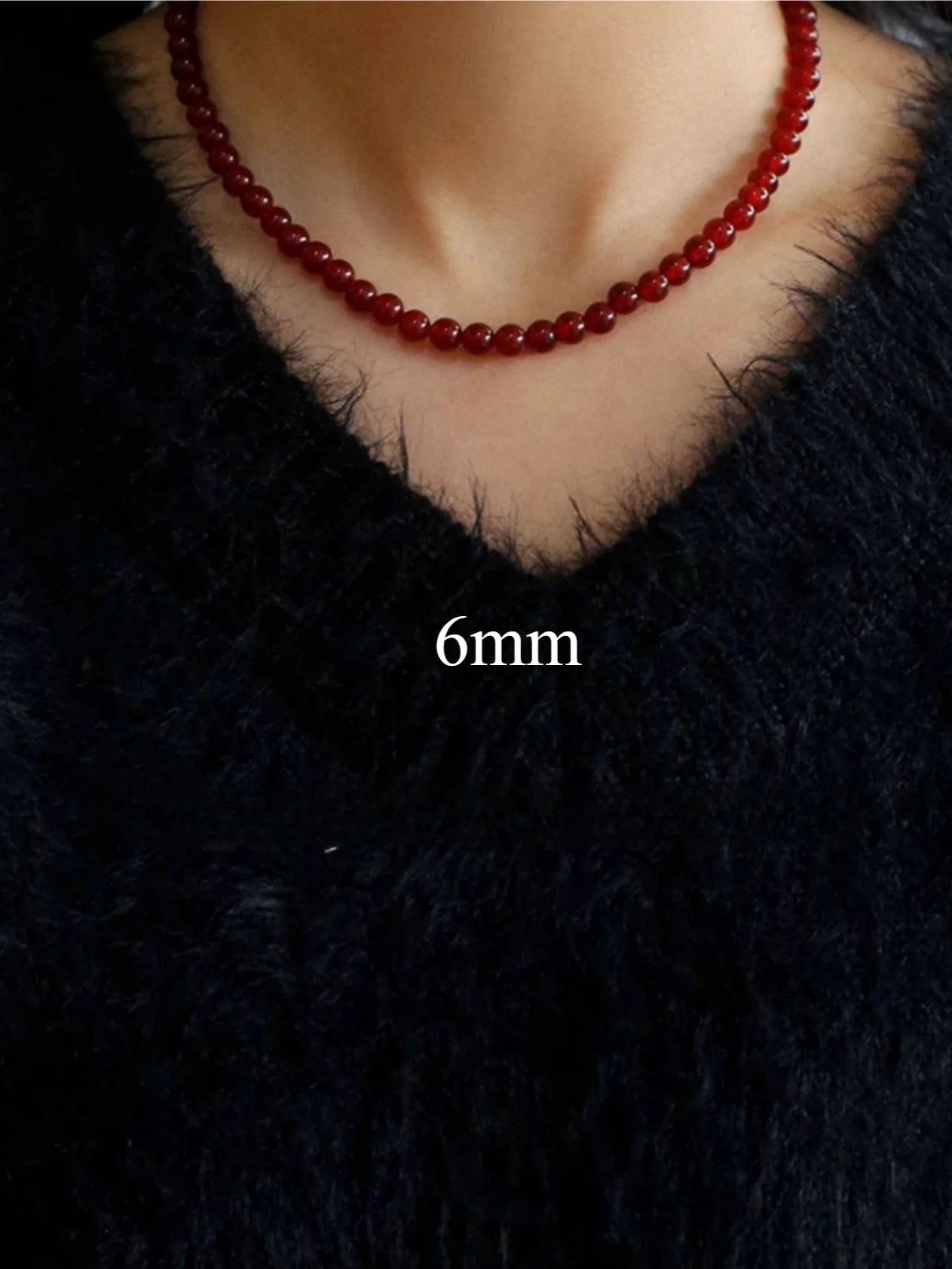 Red Agate Beaded Necklaces 4mm/6mm/8mm/10mm/12mm-Gembea Jewelry