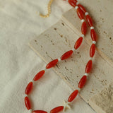 Red Agate Starfish Beaded Necklace GEMBEA JEWELRY