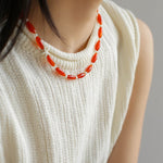 Red Agate Starfish Beaded Necklace GEMBEA JEWELRY