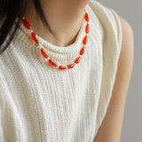 Red Agate Starfish Beaded Necklace GEMBEA JEWELRY