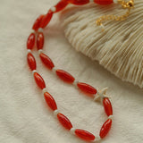 Red Agate Starfish Beaded Necklace GEMBEA JEWELRY