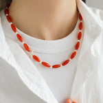 Red Agate Starfish Beaded Necklace GEMBEA JEWELRY