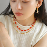 Red Agate Starfish Beaded Necklace GEMBEA JEWELRY