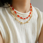 Red Agate Starfish Beaded Necklace GEMBEA JEWELRY
