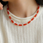 Red Agate Starfish Beaded Necklace GEMBEA JEWELRY