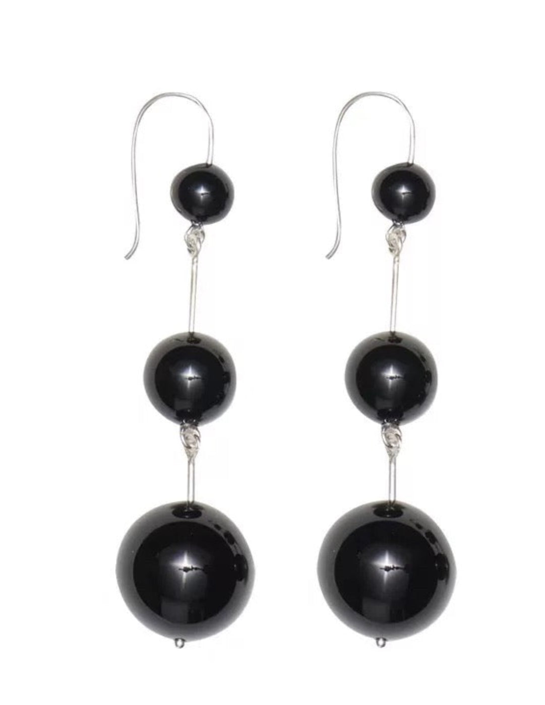 Red Black Agate Drop Hook Earrings gembea jewelry