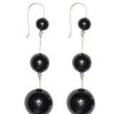 Red Black Agate Drop Hook Earrings gembea jewelry