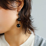 Red and Black Agate S925 Silver Hook Earrings - Gembea Jewelry