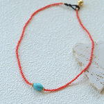 Red Gemstone Beads Turquoise Collar Necklace gembea jewelry