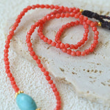 Red Gemstone Beads Turquoise Collar Necklace gembea jewelry